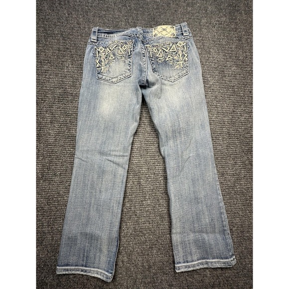 Miss Me Jeans Womens 28 Cropped Embroidered Pocket Distressed Denim‎ Denim Pants - Picture 8 of 8